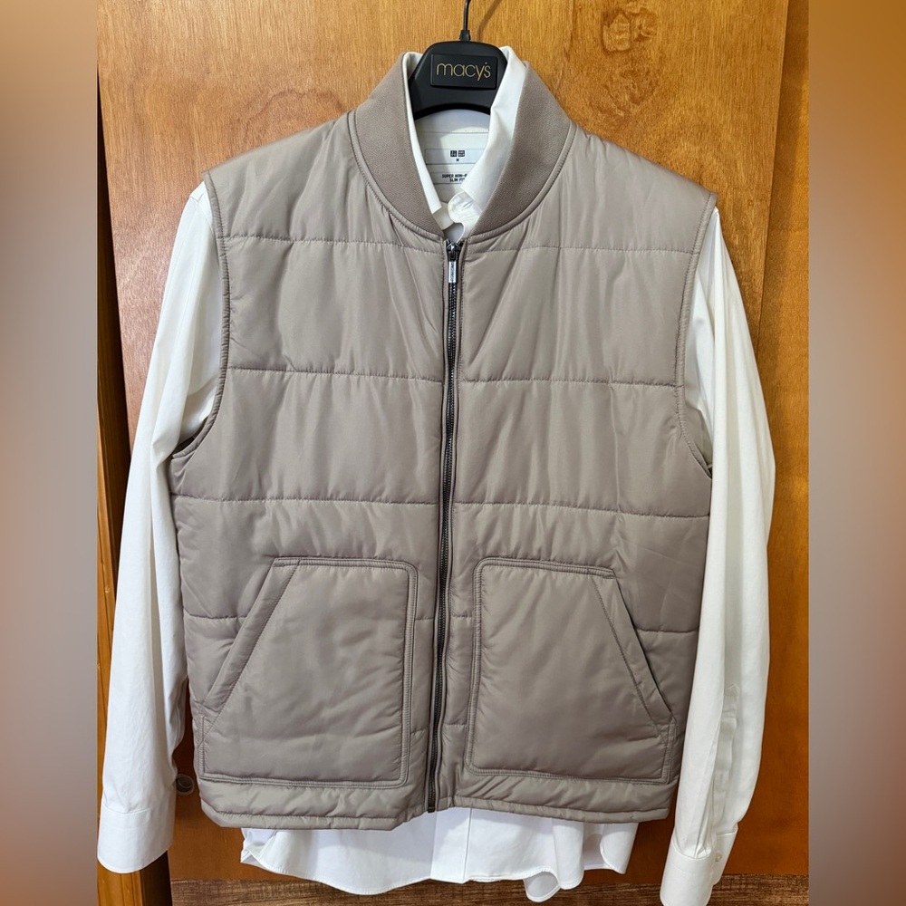 Bugatchi Men's Tan Puffer Vest